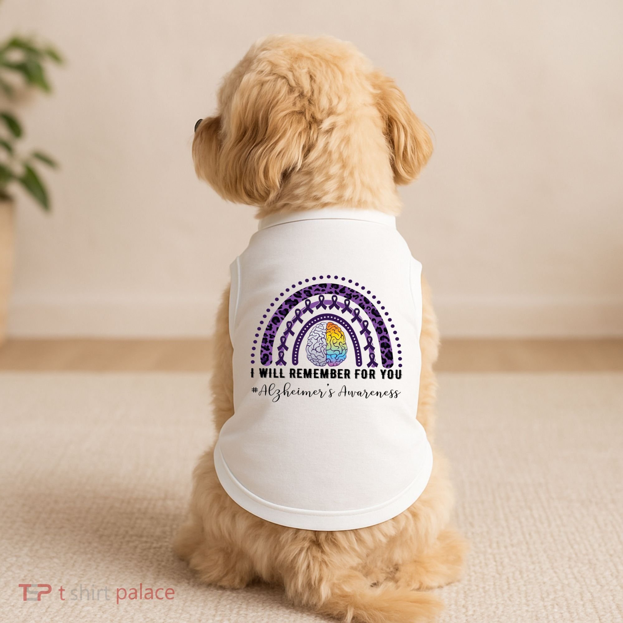 I Will Remember For You Rainbow Brain Alzheimer's Awareness Great Gift Doggie Tank