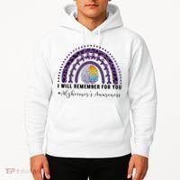 I Will Remember For You Rainbow Brain Alzheimer's Awareness Great Gift Hoodie thumb 2