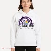 I Will Remember For You Rainbow Brain Alzheimer's Awareness Great Gift Hoodie thumb 5