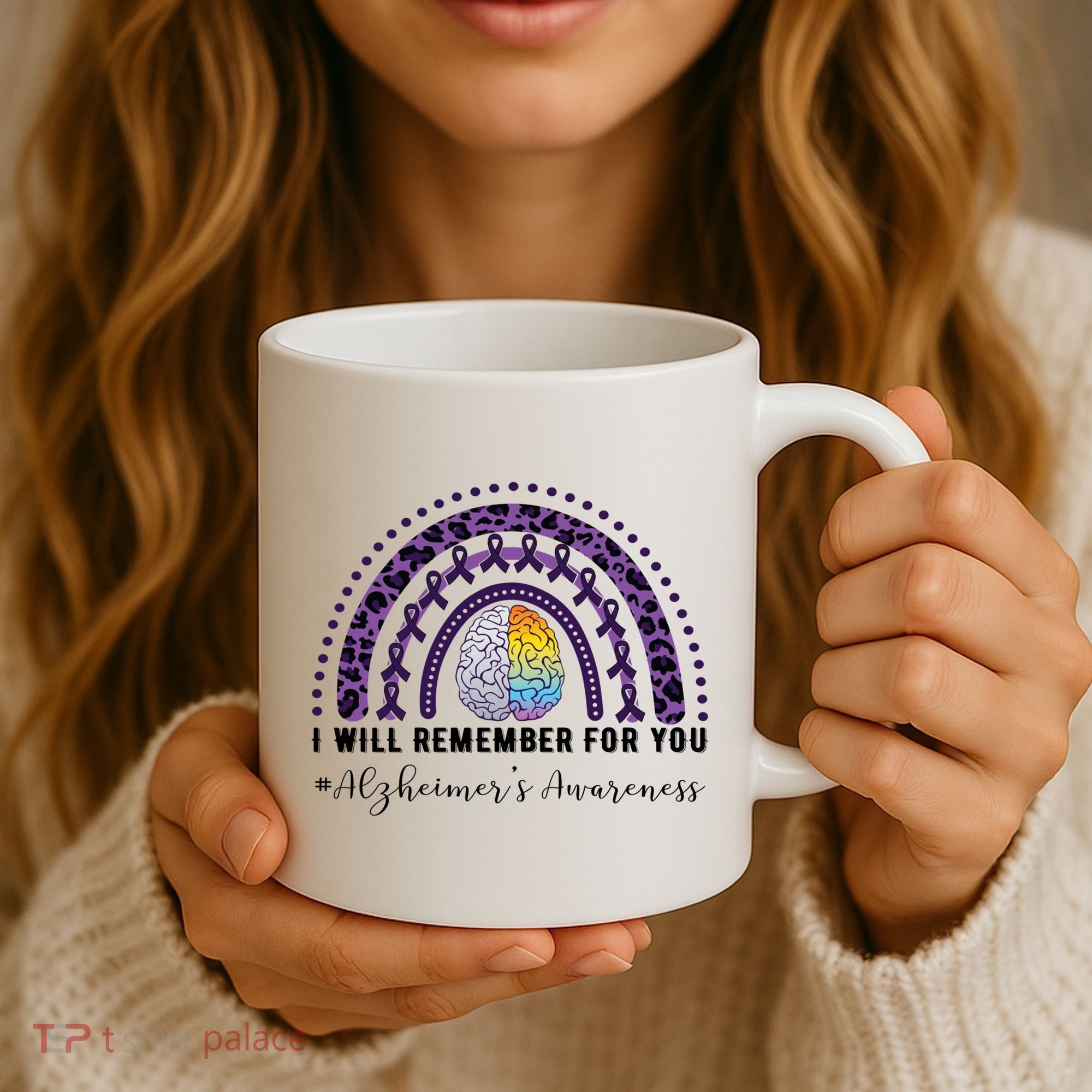 I Will Remember For You Rainbow Brain Alzheimer's Awareness Great Gift Coffee Mug