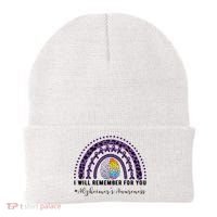 I Will Remember For You Rainbow Brain Alzheimer's Awareness Great Gift Beanie thumb 0