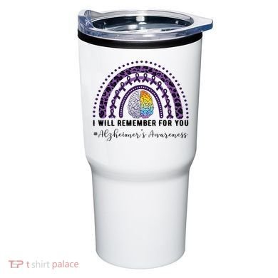 I Will Remember For You Rainbow Brain Alzheimer's Awareness Great Gift Tumbler