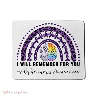 I Will Remember For You Rainbow Brain Alzheimer's Awareness Great Gift Mousepad