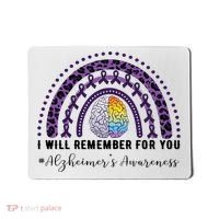 I Will Remember For You Rainbow Brain Alzheimer's Awareness Great Gift Mousepad thumb 0