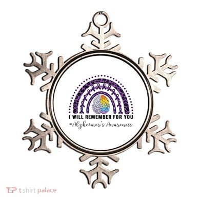 I Will Remember For You Rainbow Brain Alzheimer's Awareness Great Gift Ornament