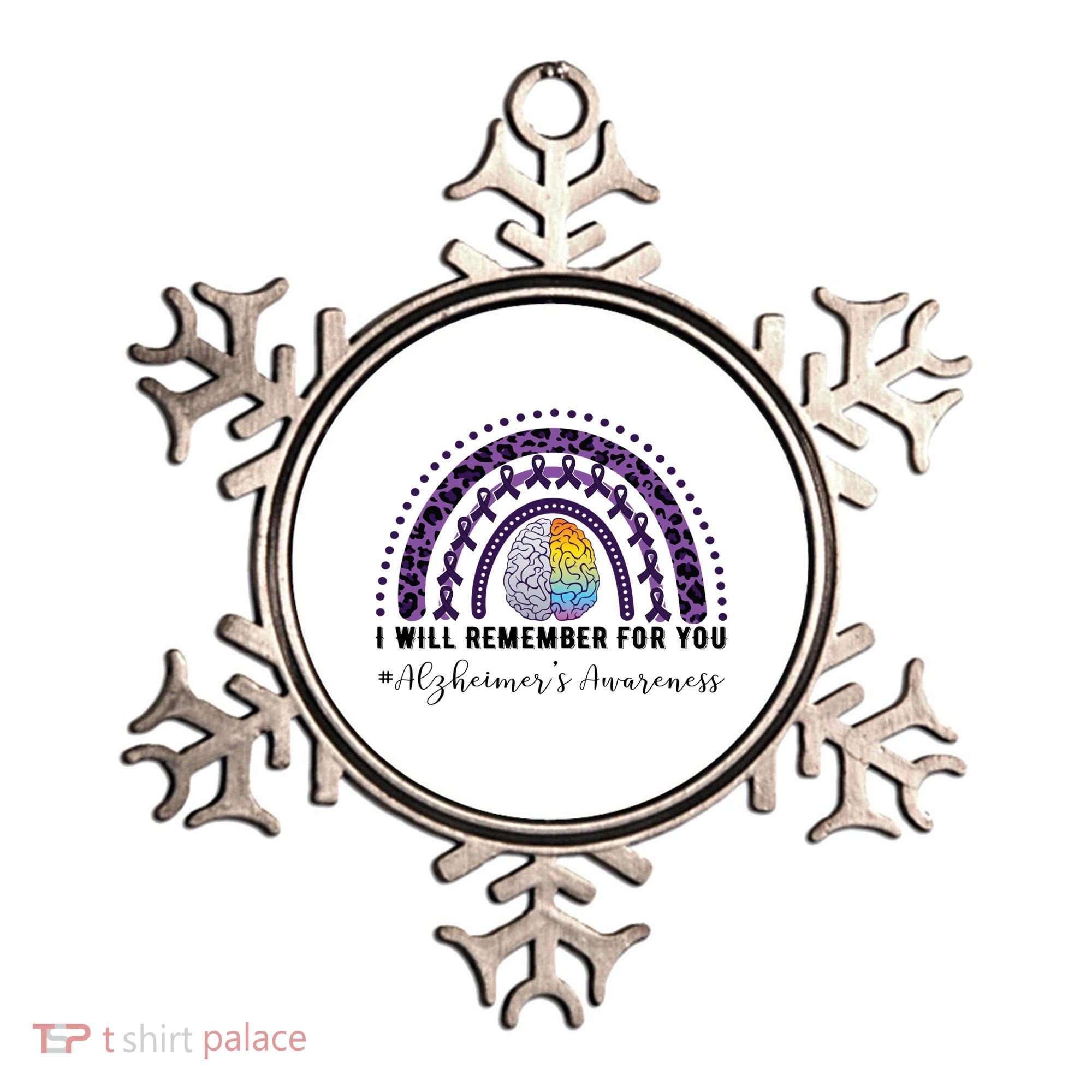 I Will Remember For You Rainbow Brain Alzheimer's Awareness Great Gift Ornament