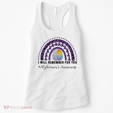 I Will Remember For You Rainbow Brain Alzheimer's Awareness Great Gift Women's Tank Top