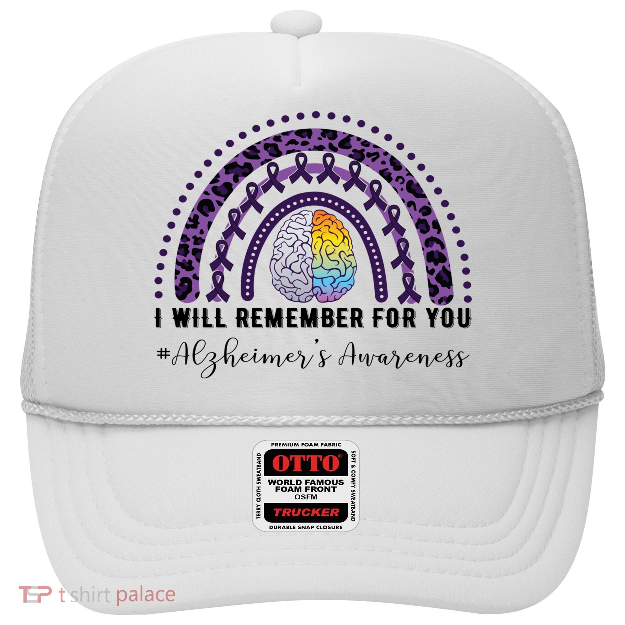 I Will Remember For You Rainbow Brain Alzheimer's Awareness Great Gift Hat