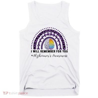 I Will Remember For You Rainbow Brain Alzheimer's Awareness Great Gift Tank Top