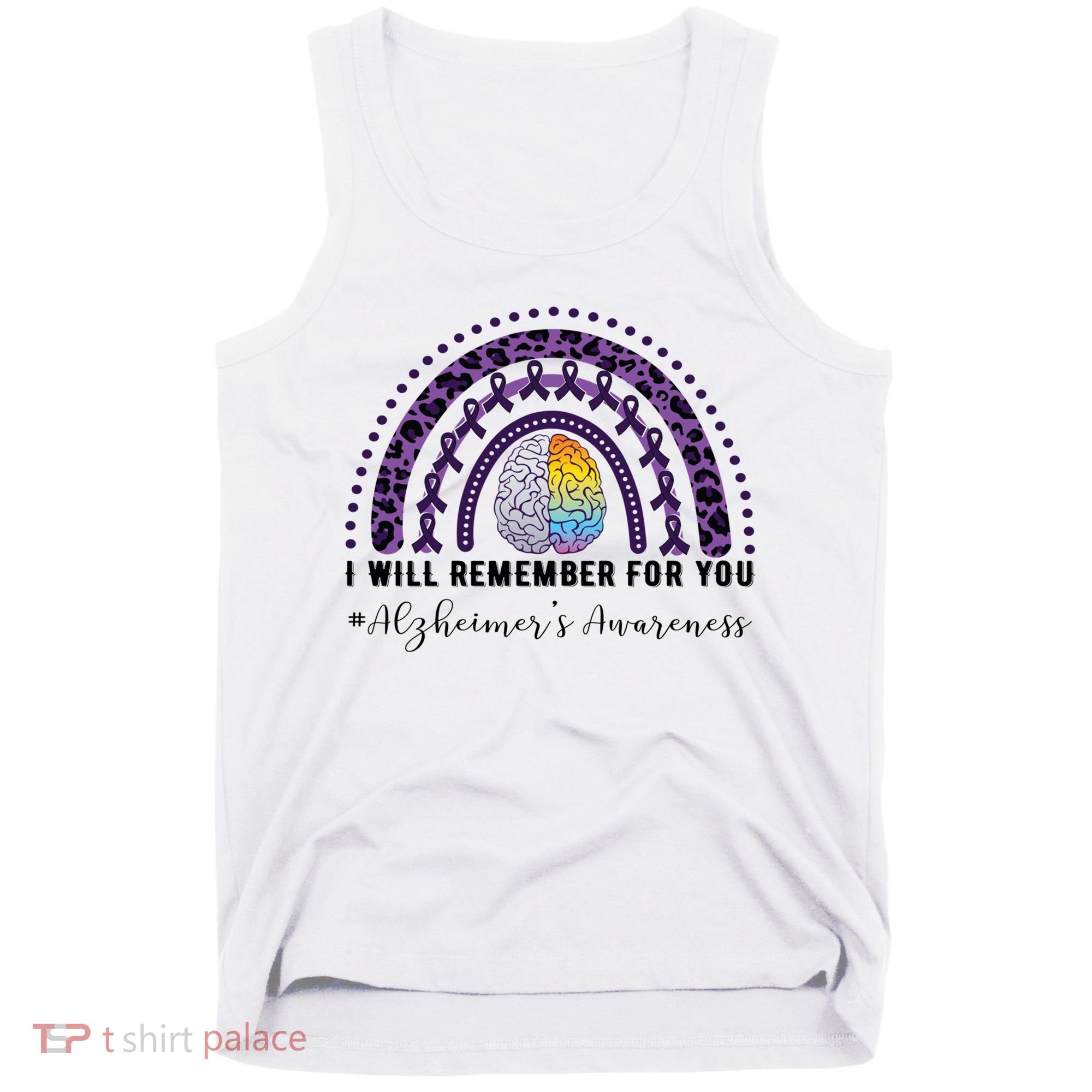 I Will Remember For You Rainbow Brain Alzheimer's Awareness Great Gift Tank Top