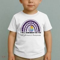 I Will Remember For You Rainbow Brain Alzheimer's Awareness Great Gift Toddler T-Shirt thumb 2