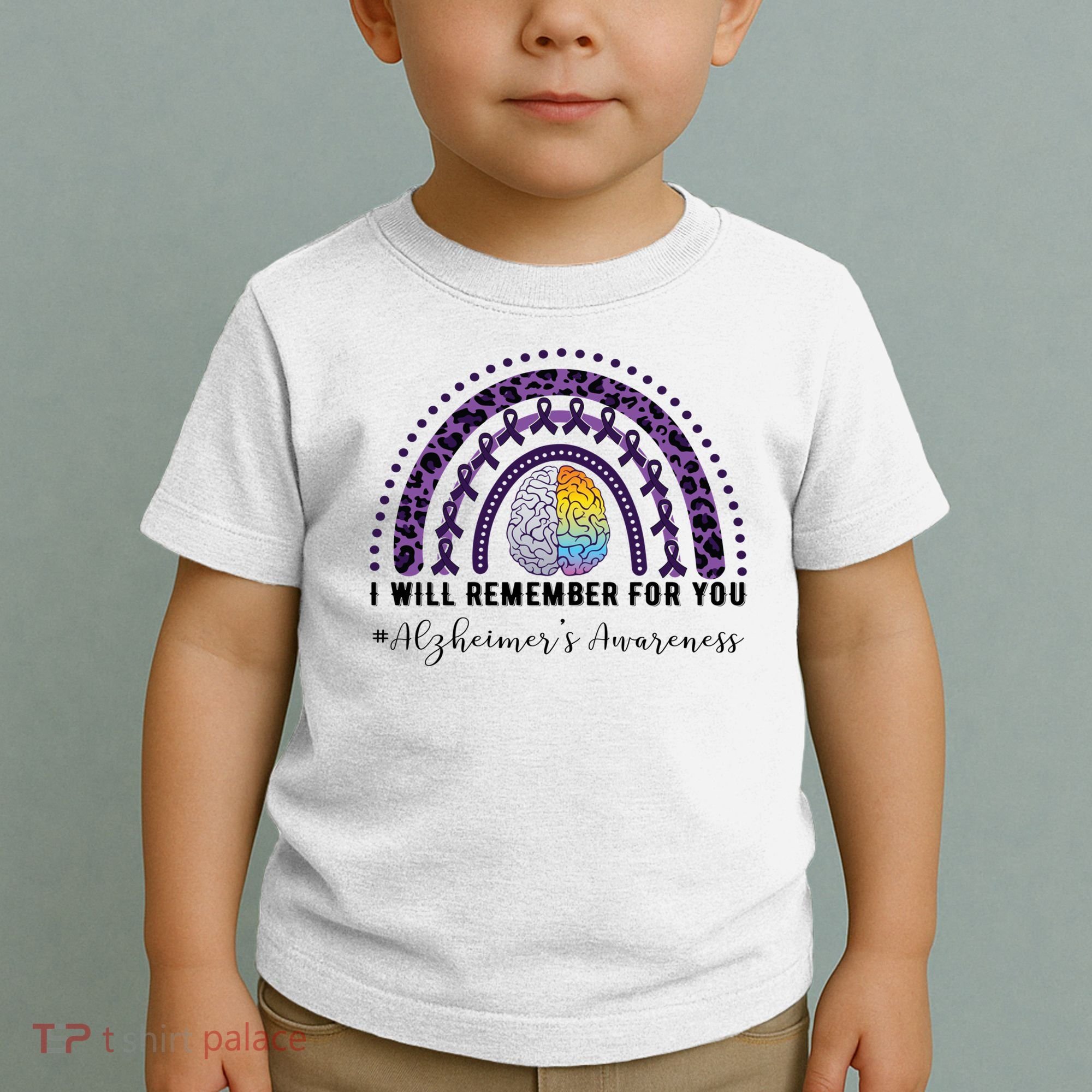 I Will Remember For You Rainbow Brain Alzheimer's Awareness Great Gift Toddler T-Shirt
