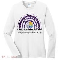 I Will Remember For You Rainbow Brain Alzheimer's Awareness Great Gift Women's Long Sleeve Shirt thumb 0