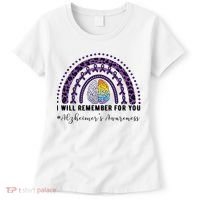 I Will Remember For You Rainbow Brain Alzheimer's Awareness Great Gift Women's T-Shirt thumb 0