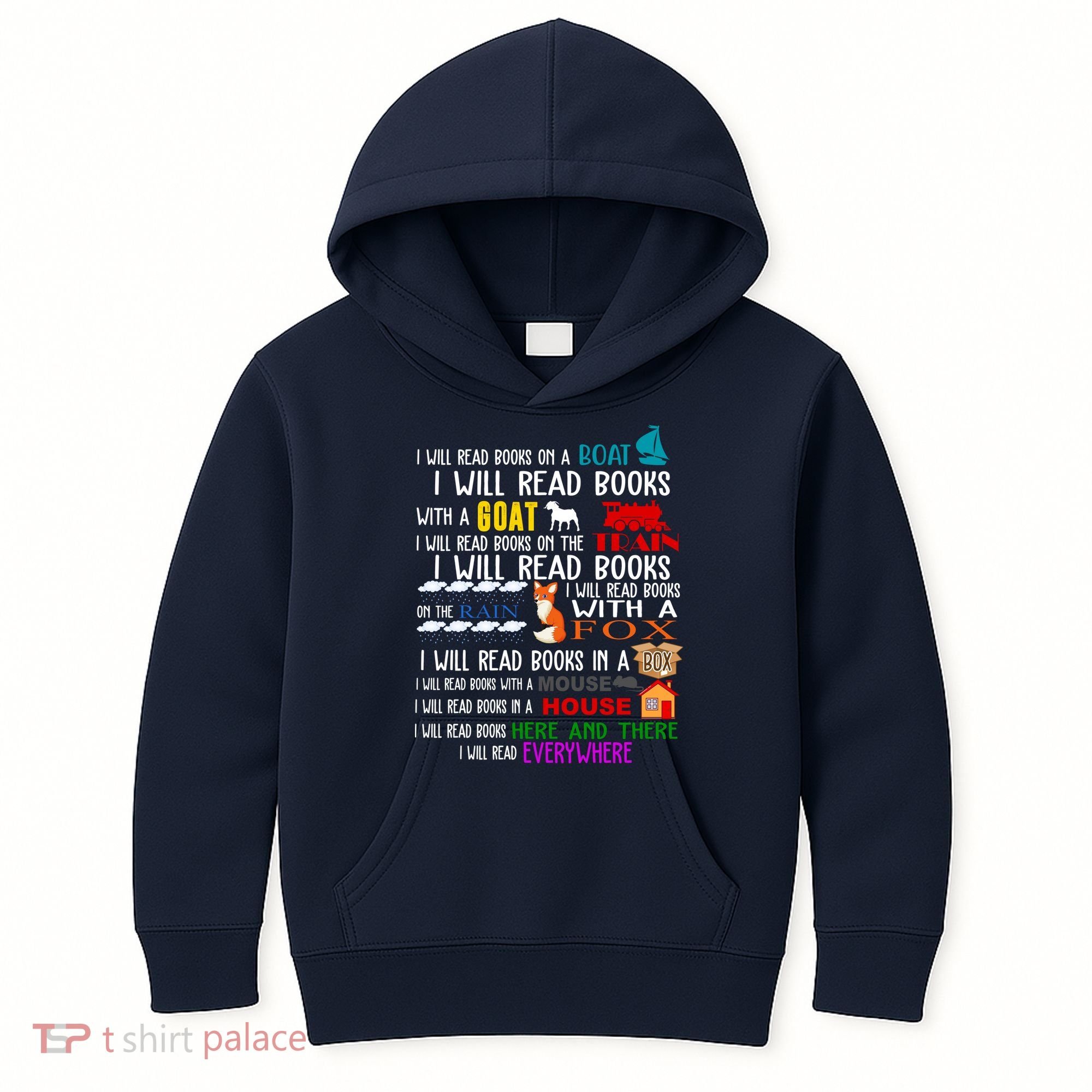 I Will Read Books Everywhere Kids Hoodie