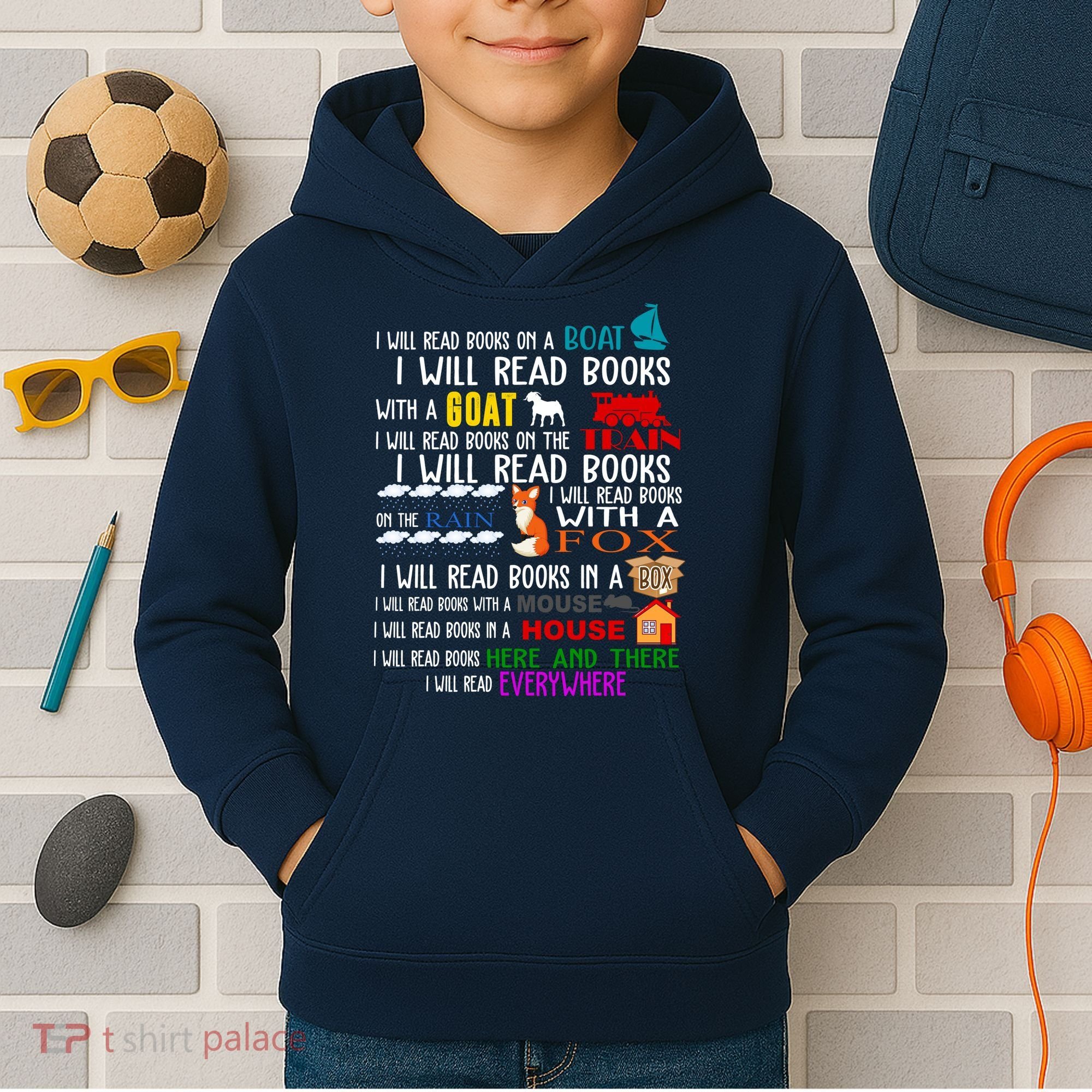 I Will Read Books Everywhere Kids Hoodie