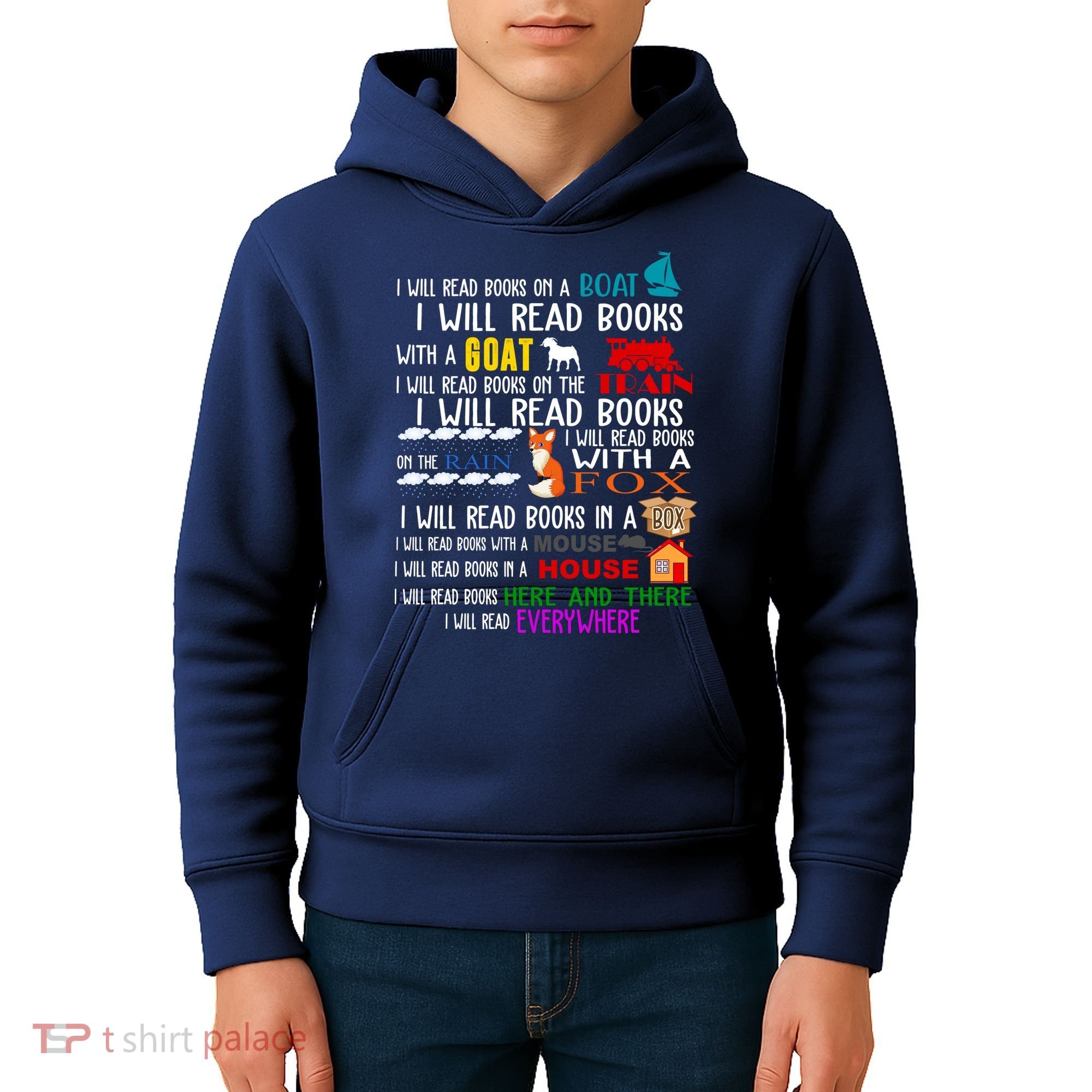 I Will Read Books Everywhere Kids Hoodie