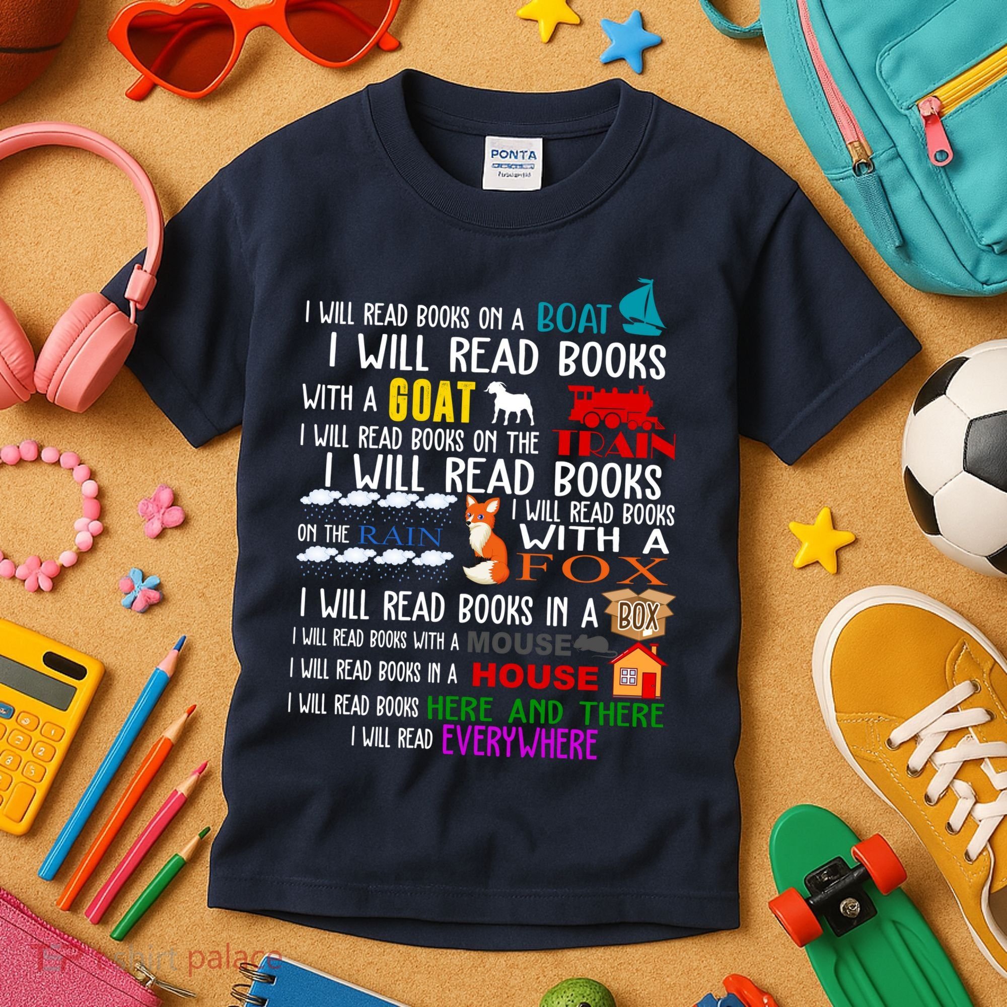 I Will Read Books Everywhere Kids T-Shirt