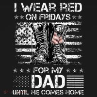 I Wear Red On Friday For My Dad Combat Boots Veteran Day Bucket Hat thumb 4