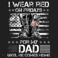 I Wear Red On Friday For My Dad Combat Boots Veteran Day Beanie thumb 2