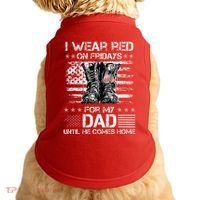 I Wear Red On Friday For My Dad Combat Boots Veteran Day Doggie Tank thumb 0