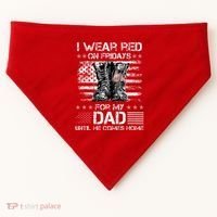 I Wear Red On Friday For My Dad Combat Boots Veteran Day USA-Made Doggie Bandana thumb 0