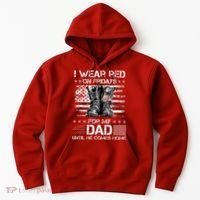 I Wear Red On Friday For My Dad Combat Boots Veteran Day Hoodie thumb 0
