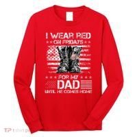 I Wear Red On Friday For My Dad Combat Boots Veteran Day Long Sleeve Shirt thumb 0