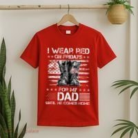 I Wear Red On Friday For My Dad Combat Boots Veteran Day T-Shirt thumb 2