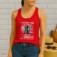 I Wear Red On Friday For My Dad Combat Boots Veteran Day Women's Tank Top thumb 2