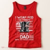 I Wear Red On Friday For My Dad Combat Boots Veteran Day Tank Top thumb 2