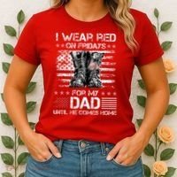 I Wear Red On Friday For My Dad Combat Boots Veteran Day Women's T-Shirt thumb 2