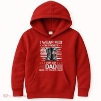 I Wear Red On Friday For My Dad Combat Boots Veteran Day Kids Hoodie thumb 0