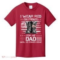 I Wear Red On Friday For My Dad Combat Boots Veteran Day Kids T-Shirt thumb 0
