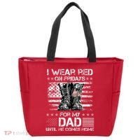 I Wear Red On Friday For My Dad Combat Boots Veteran Day Tote Bag thumb 0