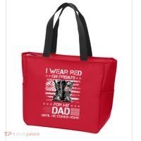 I Wear Red On Friday For My Dad Combat Boots Veteran Day Tote Bag thumb 3