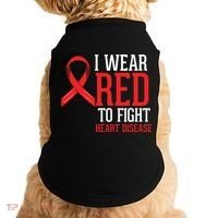 I Wear Red For Heart Disease Awareness Doggie Tank thumb 0