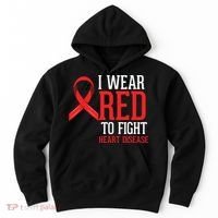 I Wear Red For Heart Disease Awareness Hoodie thumb 0