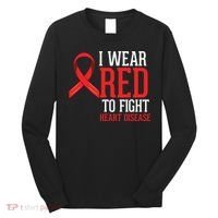 I Wear Red For Heart Disease Awareness Long Sleeve Shirt thumb 0