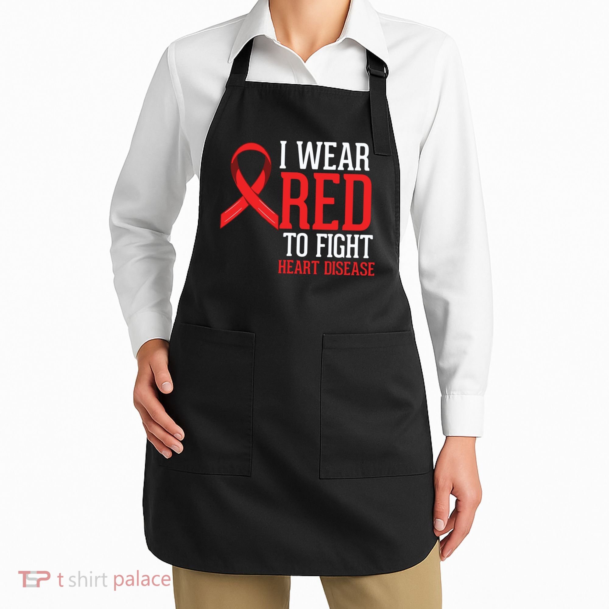 I Wear Red For Heart Disease Awareness Apron