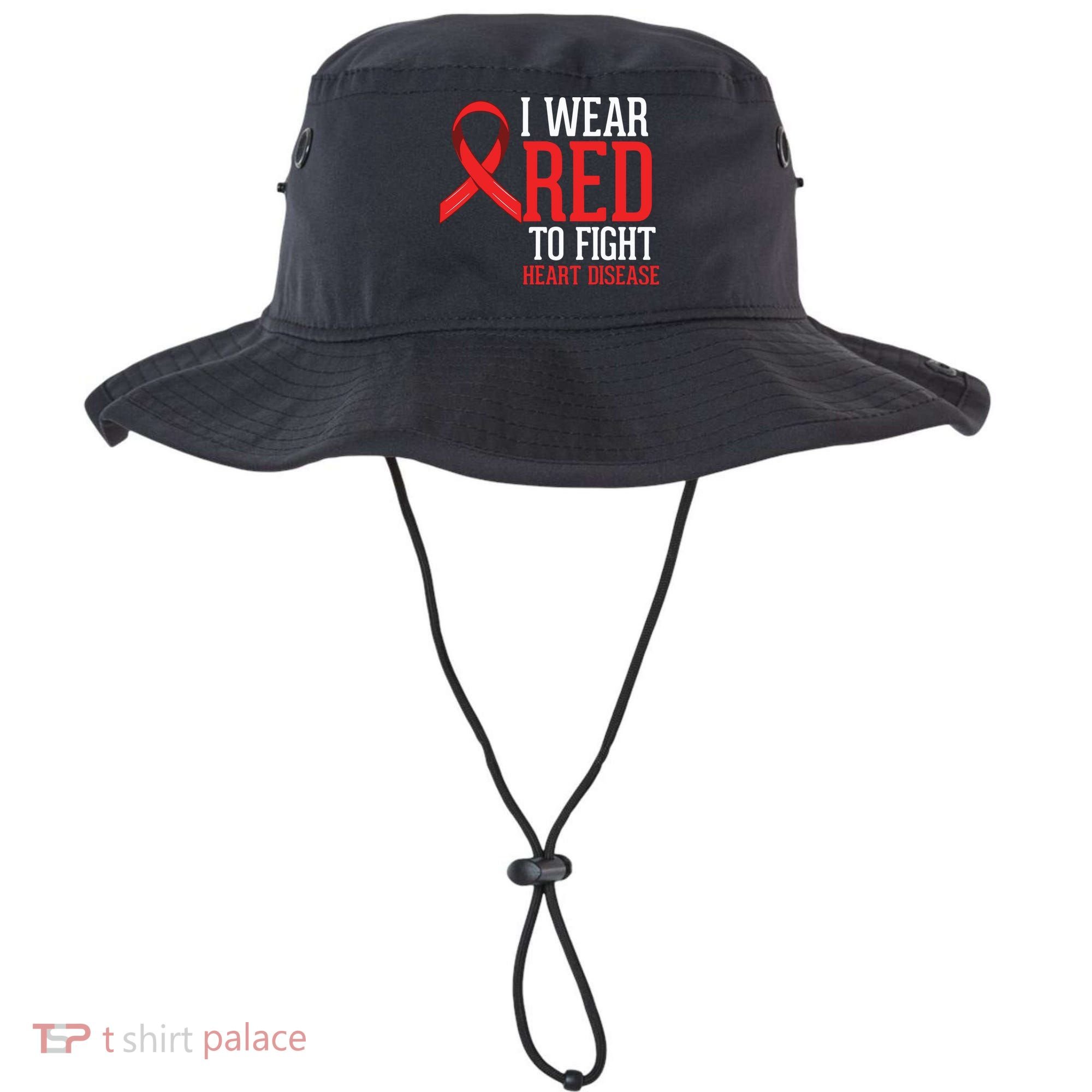 I Wear Red For Heart Disease Awareness Bucket Hat