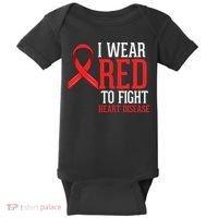 I Wear Red For Heart Disease Awareness Baby Bodysuit thumb 0
