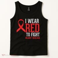 I Wear Red For Heart Disease Awareness Tank Top thumb 2
