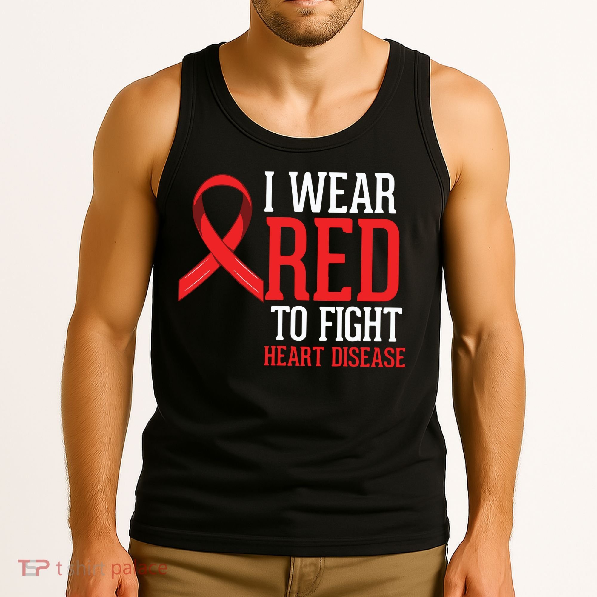 I Wear Red For Heart Disease Awareness Tank Top