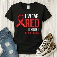 I Wear Red For Heart Disease Awareness Women's T-Shirt thumb 3