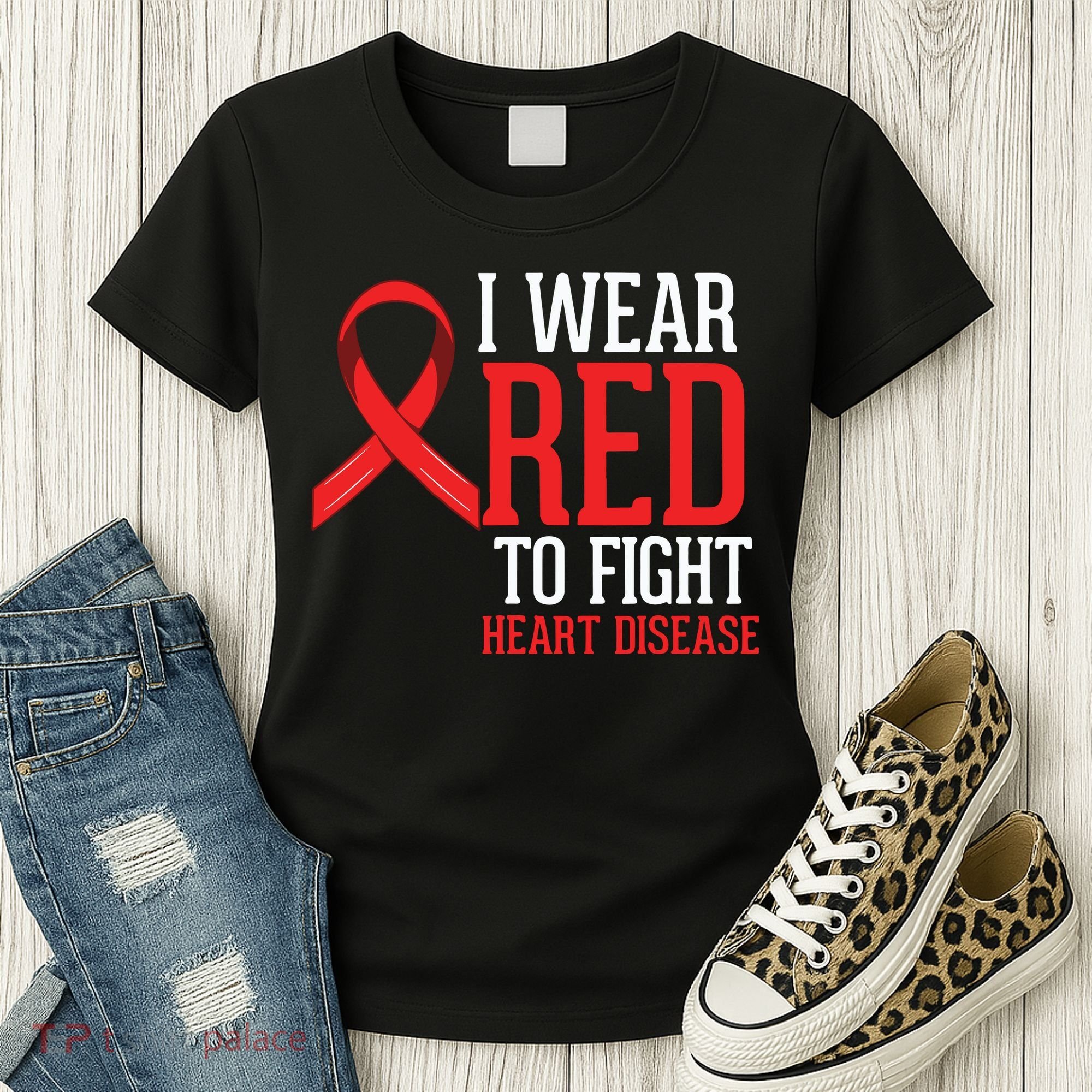 I Wear Red For Heart Disease Awareness Women's T-Shirt