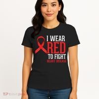 I Wear Red For Heart Disease Awareness Women's T-Shirt thumb 4