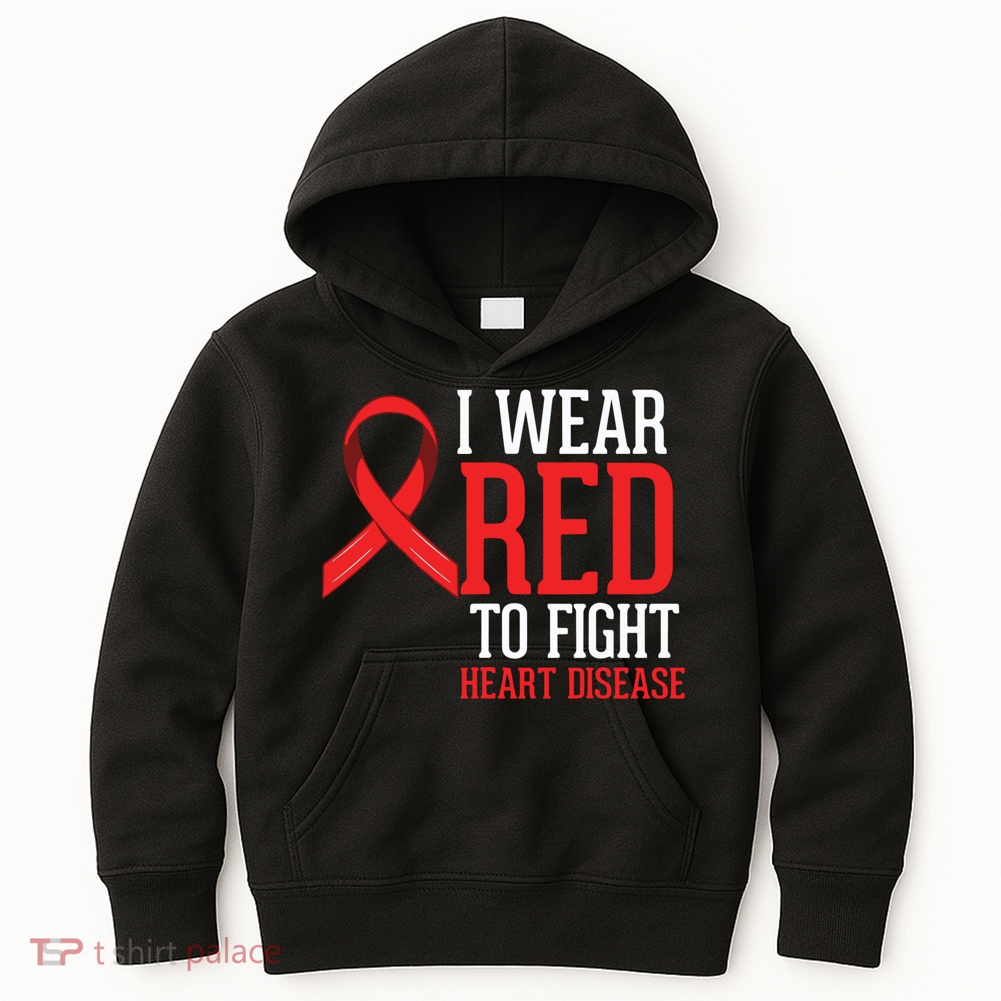 I Wear Red For Heart Disease Awareness Kids Hoodie