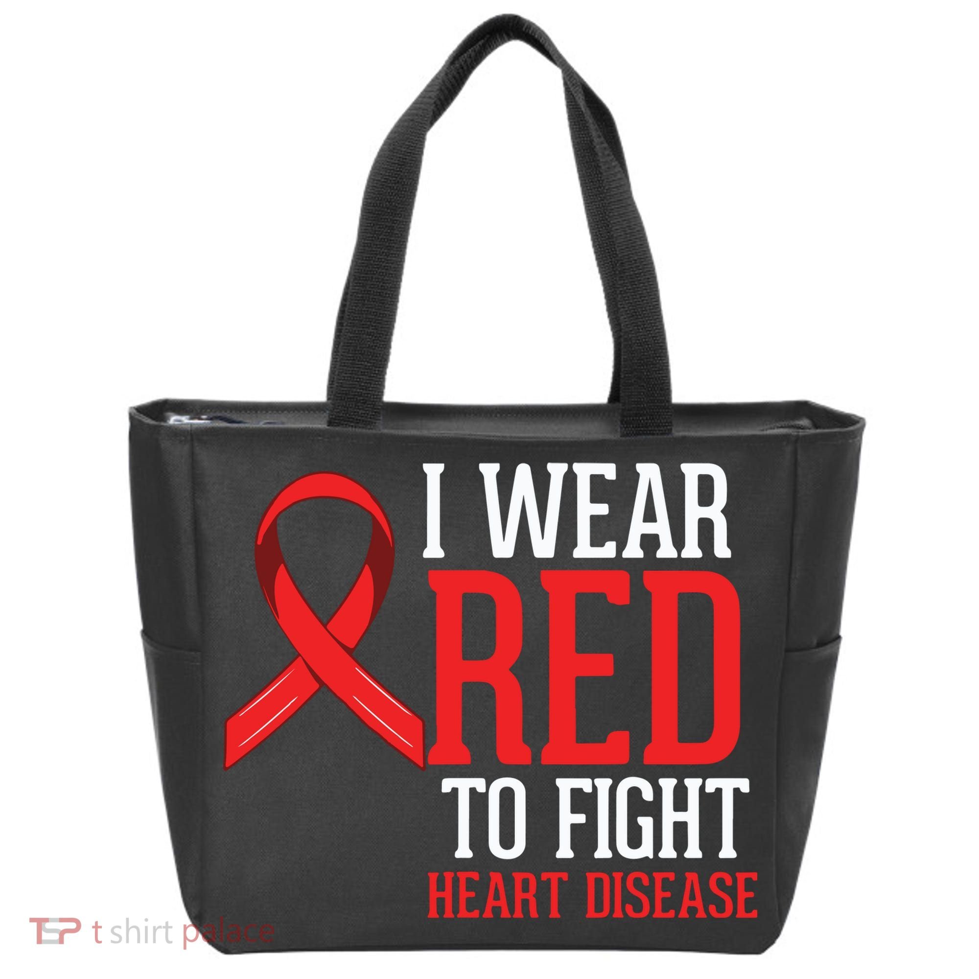 I Wear Red For Heart Disease Awareness Tote Bag