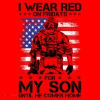 I Wear Red On Fridays For My Son Until He Comes Home Red White And Blue Santa Hat thumb 1
